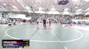 130 lbs Champ. Round 2 - Amy Allgaier, University Of The Cumberlands vs Carolina Moreno, Southern Oregon University