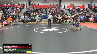 110 lbs Champ. Round 2 - Courtney Hlas, Benton Community vs Devan Chadwick, Colfax-Mingo