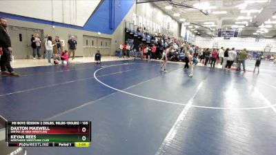 105 lbs Cons. Semi - Keyan Rees, Northside Wrestling Club vs Daxton Maxwell, Uintah Jr High Wrestling