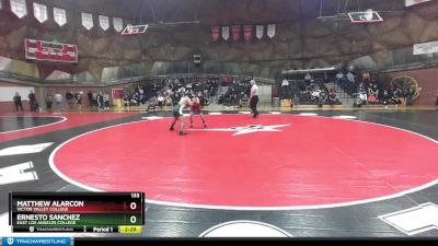 133 lbs Cons. Round 3 - Matthew Alarcon, Victor Valley College vs Ernesto Sanchez, East Los Angeles College