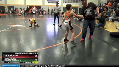 PW-12 lbs Semifinal - Jace Oelmann, Back 2 Basics vs Krew Kaska, L-M Junior Wrestling Club