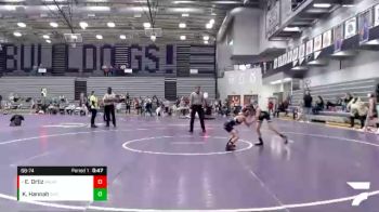 68-74 lbs Quarterfinal - Emilio Ortiz, RHYNO ACADEMY Of WRESTLING vs Knox Hannah, Greentown Wrestling Club