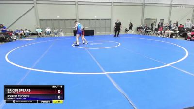 100 lbs Placement Matches (8 Team) - Bricen Spears, Indiana vs Ryker Clobes, Minnesota Red