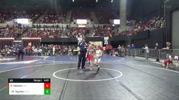 69 lbs Quarterfinal - Maison Agnew, Miles City Wrestling Club vs Kinsley Nelson, Conrad Wrestling Club