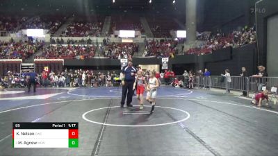 69 lbs Quarterfinal - Maison Agnew, Miles City Wrestling Club vs Kinsley Nelson, Conrad Wrestling Club