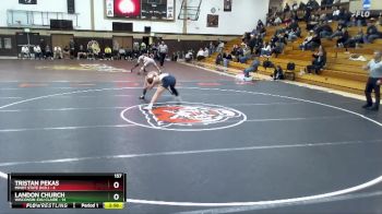 157 lbs Round 4 (6 Team) - Tristan Pekas, Minot State (N.D.) vs Landon Church, Wisconsin-Eau Claire