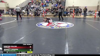 65 lbs Cons. Round 4 - Bennett Monson, Bison Wrestling Club vs Sawyer Vulcan, Centennial