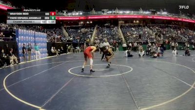 3A 113 lbs Champ. Round 1 - Brayden Reid, Hibriten High School vs Favio Esparza Jaramillo, Cedar Ridge