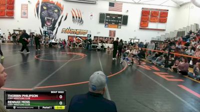 56 lbs Semifinal - Rennan Moss, Cody Wrestling Club vs Thorbin Philipson, Cody Wrestling Club