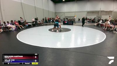 285 lbs Placement Matches (8 Team) - Benjamin Hartman, Oregon vs Willie Cox, Alabama