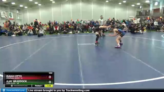 100 lbs Round 3 (6 Team) - Ajay Braddock, Iowa Gold vs Isaiah Otto ...