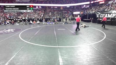 126 lbs 1st Place Match - Martez Sheard, Aquinas vs Liam Carey, Mineral Point