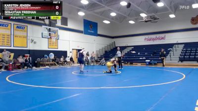 157 lbs Round 5 (6 Team) - Sebastian Freeman, Trinidad State vs Karsten Jensen, Southwestern Oregon Community College