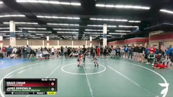 45-46 lbs Round 2 - Grace Cogar, Spartan Mat Club vs James Simmons Iii, Fort Worth PAL Panthers Wrestling