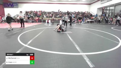 92 lbs Rr Rnd 1 - Jaxon McDaniel, Bristow Youth Wrestling vs Kayson Cain, Morrison Takedown Club