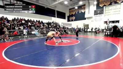 165 lbs Champ. Round 1 - Bradley Espinoza, Brea Olinda vs Maximus Kiriakos, Hesperia