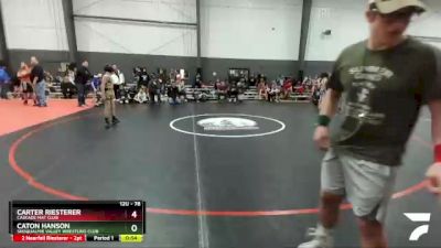 78 lbs Cons. Semi - Carter Riesterer, Cascade Mat Club vs Caton Hanson, Snoqualmie Valley Wrestling Club