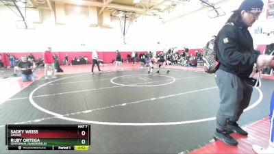 120 lbs Cons. Round 5 - Sadey Weiss, Sanger vs Ruby Ortega, Centennial (Bakersfield)