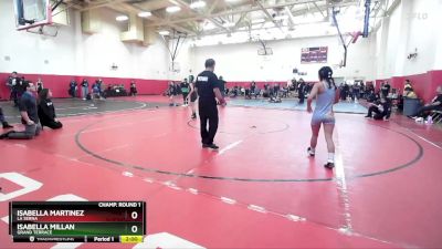 100 lbs Champ. Round 1 - Isabella Millan, Grand Terrace vs Isabella Martinez, La Serna