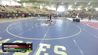 65 lbs Champ. Round 2 - Adam Rasmussen, Rountree Wrestling Academy vs Reese Carter, Williamson County Wrestling Cl