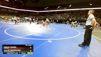 190 Class 1 lbs Cons. Round 2 - Kaylee Mastroianni, Logan-Rogersville vs Abigail Parker, Gallatin