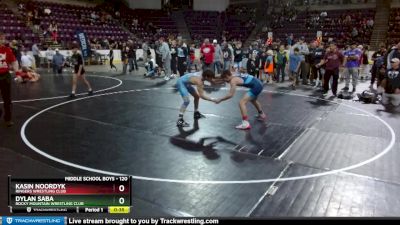 120 lbs 1st Place Match - Kasin Noordyk, Ringers Wrestling Club vs Dylan Saba, Rocky Mountain Wrestling Club