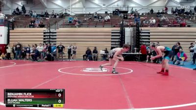 120 lbs Champ. Round 3 - Elijah Walters, Unattached vs Benjamin Flick, Highland Wrestling Club