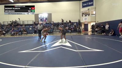 133 lbs 1st Place Match - Zachary Klarcyk, Vanguard vs Leo Macias, Cal Poly SLO