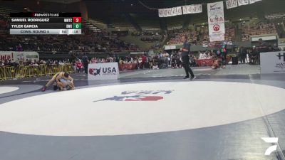 Schoolboys - 110 lbs Cons. Round 4 - Samuel Rodriguez, MTC - MANTANONA TRAINING CENTER vs Tyler Garcia, Dethrone Wrestling Club