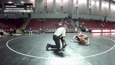 150 lbs Quarterfinal - Treavor Puffenbarger, Botetourt Training Center vs Evan Greene, Cavalier Wrestling Club