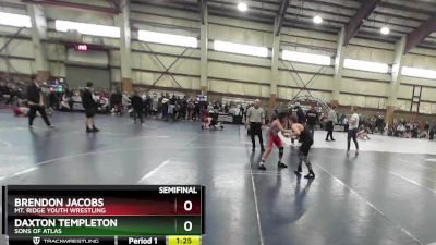 130 lbs Semifinal - Brendon Jacobs, Mt. Ridge Youth Wrestling vs Daxton Templeton, Sons Of Atlas