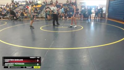 157 lbs Quarterfinal - Anthony McMahan, Port Angeles vs Cashtien Barajas, Forks