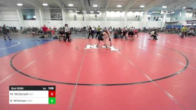 130 lbs Round Of 32 - Maxwell McDonald, Natick vs Bryce Whitman, Winslow ME