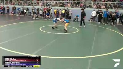 92 lbs Round 1 - Seth Gilila, Bethel Freestyle Wrestling Club vs Kyler Johnson, Chugach Eagles Wrestling Club