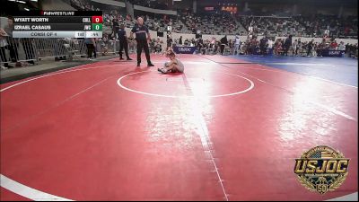 55 lbs Consi Of 4 - Wyatt Worth, Collinsville Cardinal Youth Wrestling vs Izrael Casaus, Juggernaut Wrestling Club