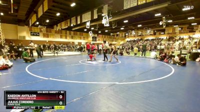 92 lbs Quarterfinal - Julius Cordero, Poway Elite vs Kaedon Antillon, Fallbrook Wrestling Club