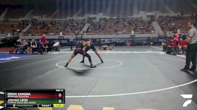 D2-132 lbs Quarterfinal - Deion Zamora, Bradshaw Mountain vs Josyah Leon, Flowing Wells High School