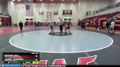 121 lbs Cons. Round 5 - Gabriel Zamarripa, West Middle School vs Anthony Vela, East Valley Middle School