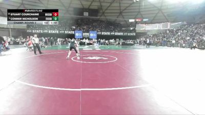 Boys 2A 144 lbs Champ. Round 2 - Conner Nicholson, East Valley (Spokane) vs Stuart Courchaine, West Valley (Spokane)