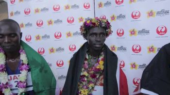 Lawrence Cherono after winning the Honolulu Marathon