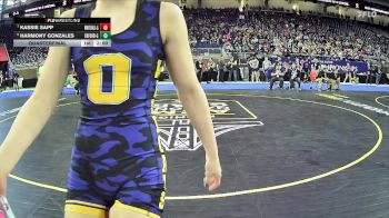 Girls-115 lbs Quarterfinal - Harmony Gonzales, Oxford Hs Girls vs Kassie Sapp, Whitehall Hs Girls