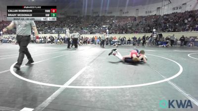 83 lbs Quarterfinal - Callan Robinson, Pawnee Wrestling Club vs Brady McDonald, Raw Wrestling Club