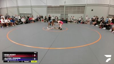 144 lbs Round 1 (16 Team) - Ryen Hickey, Colorado vs Allyssa Johnson, North Dakota Blue