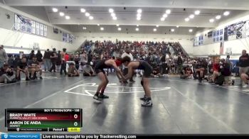 138 lbs Cons. Semi - Aaron De Anda, Downey vs Brady White, Murrieta Valley High School