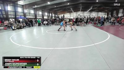 120 lbs Cons. Semi - Brody Taylor, Team Prestige vs Joseph Baumgartner, Sanderson Wrestling Academy