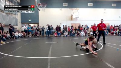 100-106 lbs 3rd Place Match - Hagen Carpenter, Terreton Panthers vs Jared Leonard, Cougar Club Wrestling
