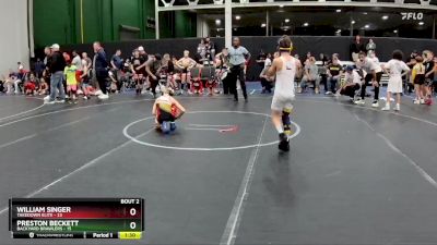 80 lbs Semis (4 Team) - William Singer, Takedown Elite vs Preston Beckett, Backyard Brawlers