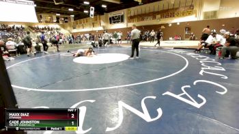 113 lbs Cons. Round 4 - Cade Johnston, Tri City Christian (3) vs Maxx Diaz, Etiwanda