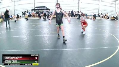 90 lbs Round 5 - Finnegan Capeles, North Liberty School vs Aaron Prize, Clarkston Middle School