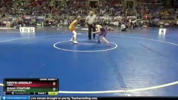 113 lbs Champ. Round 1 - Isaiah Stanturf, New Town/Parshall vs Griffin Greenley, Lisbon